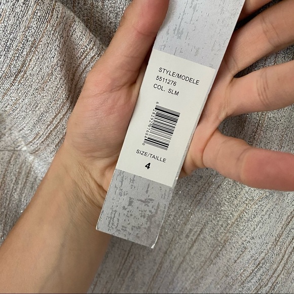 Kay Unger Metallic Stripe One Shoulder Gown 4 NEW - Picture 11 of 12